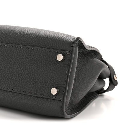 Fendi Cuoio Romano Selleria Bi-Color Medium Peekaboo Iconic Satchel Asfalto Latte 10 of 13