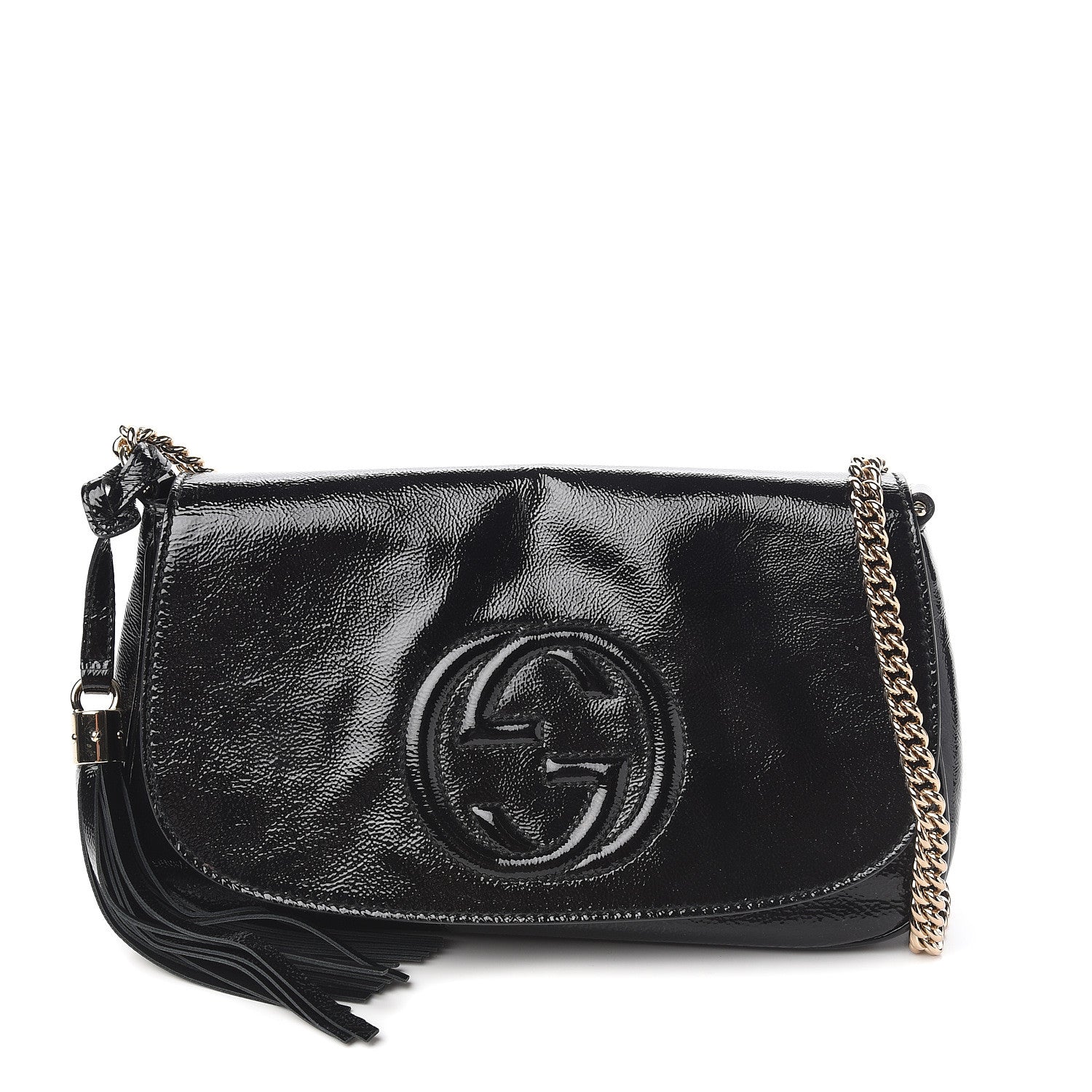 Gucci Patent Medium Soho Flap Crossbody Black 1 of 9