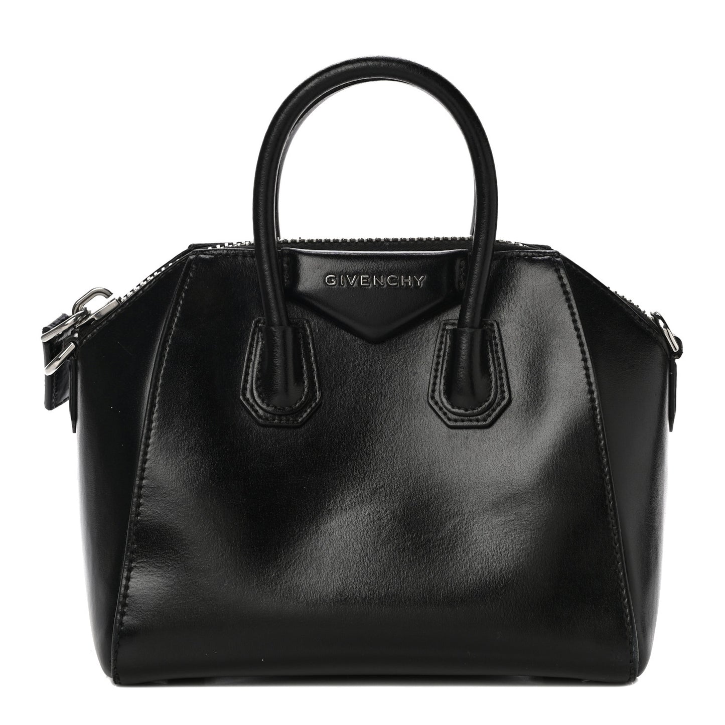 Shiny Lord Calfskin Mini Antigona Black