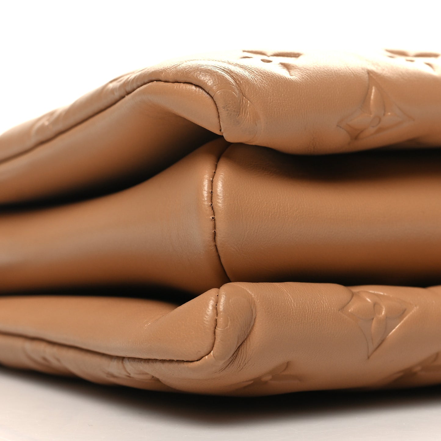 Lambskin Embossed Monogram Coussin PM Camel