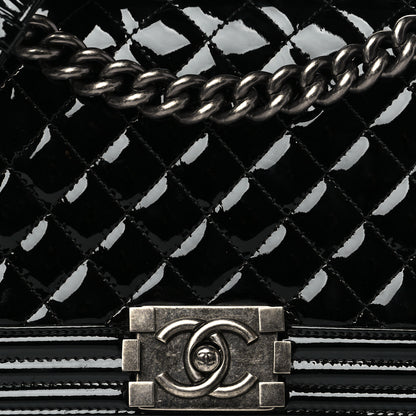 Chanel Patent Calfskin Quilted Medium Boy Flap Black 7 of 9