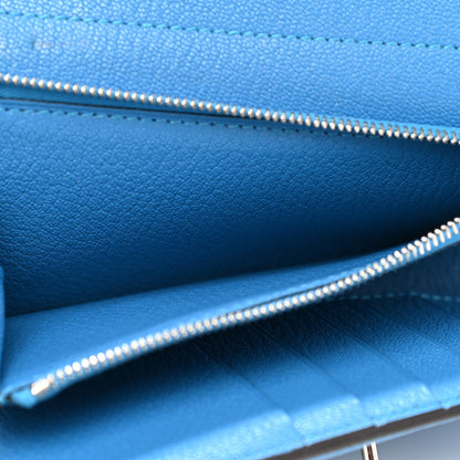 Hermes Chevre Mysore Medium Kelly Wallet Bleu Zanzibar 5 of 7
