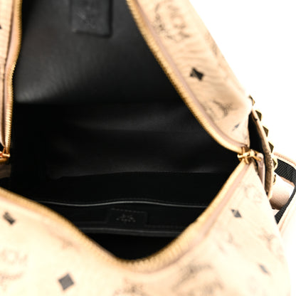 MCM Visetos Small Side Stud Stark Backpack Beige 5 of 9