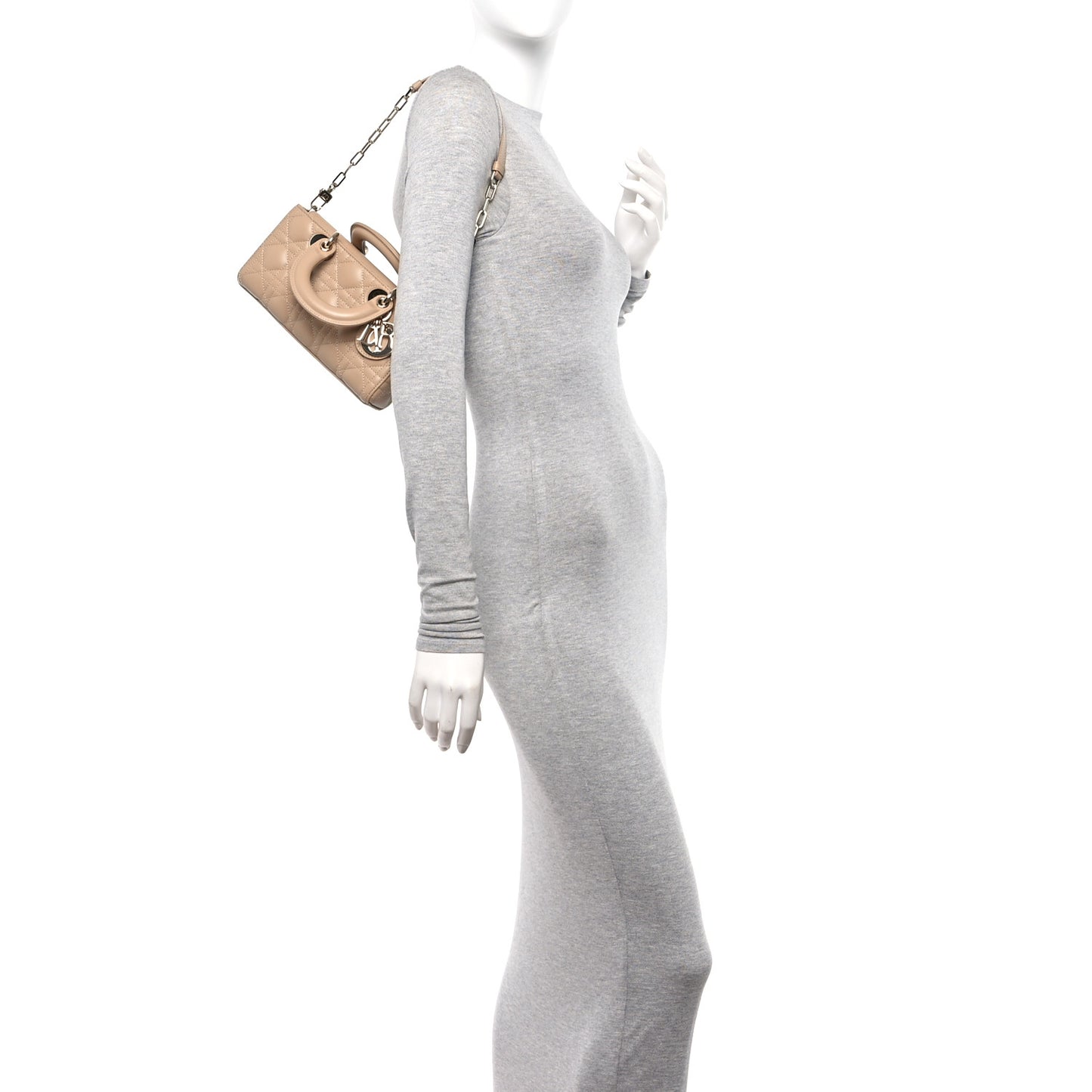 Lambskin Cannage Small Lady D-Joy Biscuit