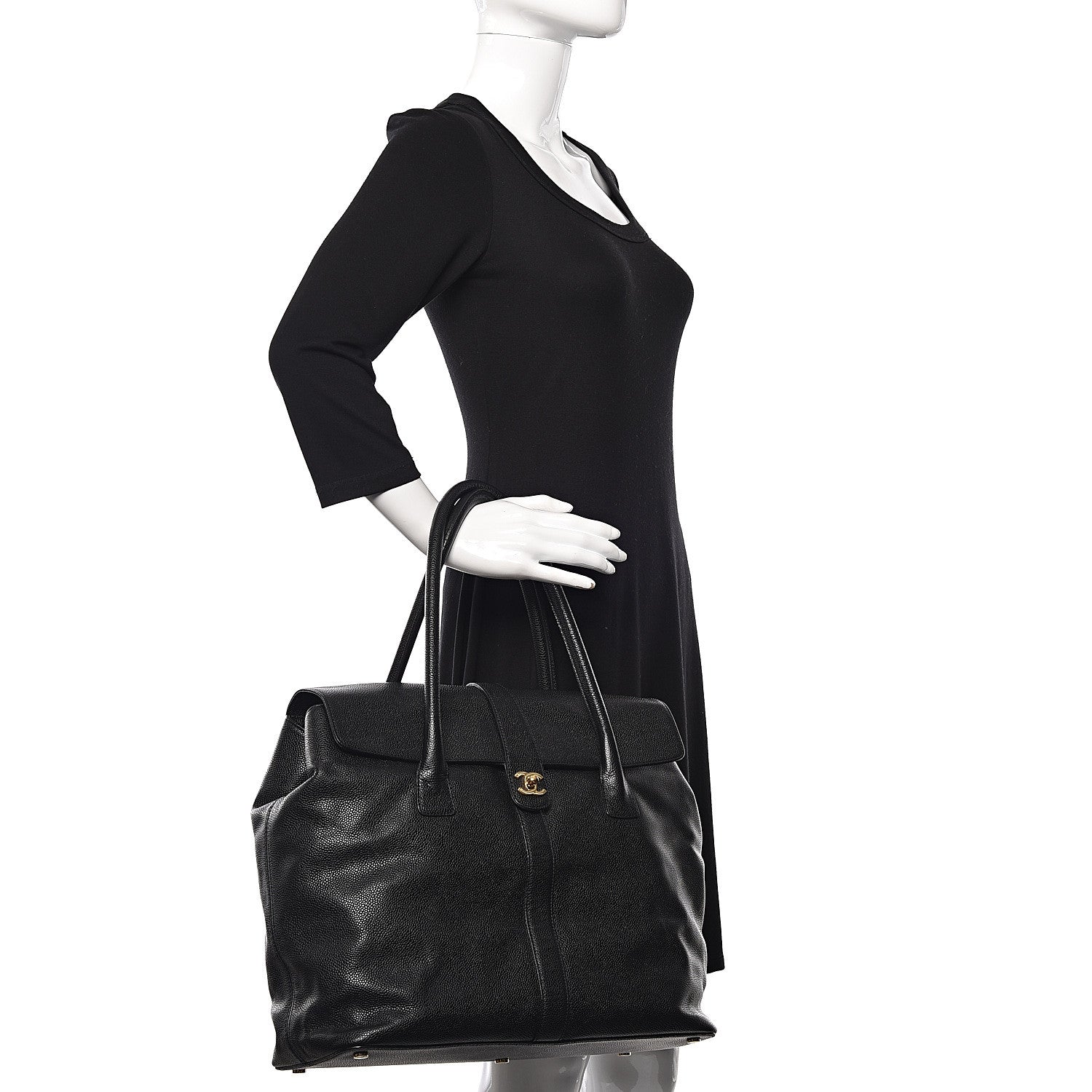 Chanel Caviar CC Tote Black 2 of 16