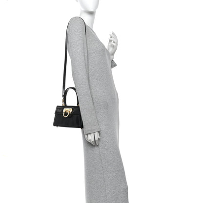 Salvatore Ferragamo Brushed Off Calfskin Mini Iconic Top Handle Bag Black 2 of 13