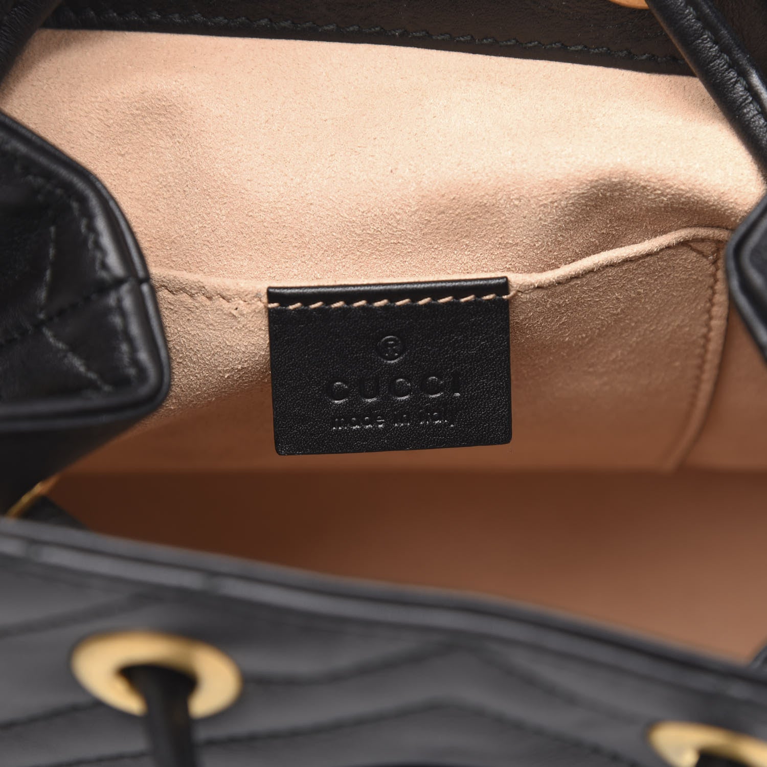 Gucci Calfskin Matelasse GG Marmont Flap Backpack Black 5 of 12