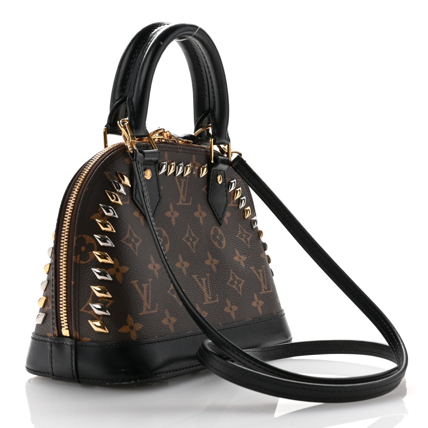 Louis Vuitton Monogram Macassar Studded Alma BB 5 of 23