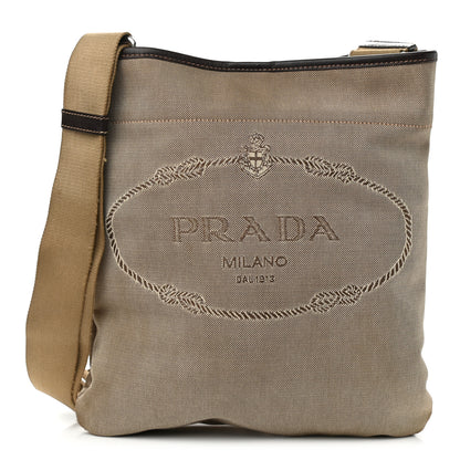 Prada Jacquard Logo Messenger Bag Corda Bruciato 1 of 10