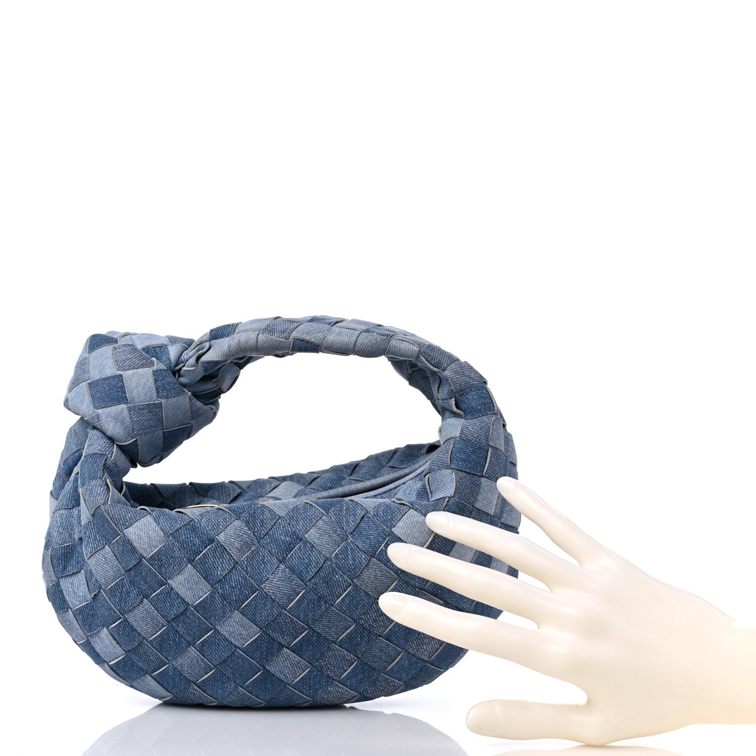 Bottega Veneta Nappa Denim Effect Intrecciato Mini Jodie Denim 2 of 11