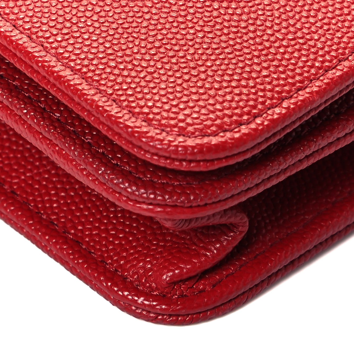 Caviar Quilted Vintage Mademoiselle Wallet On Chain WOC Red