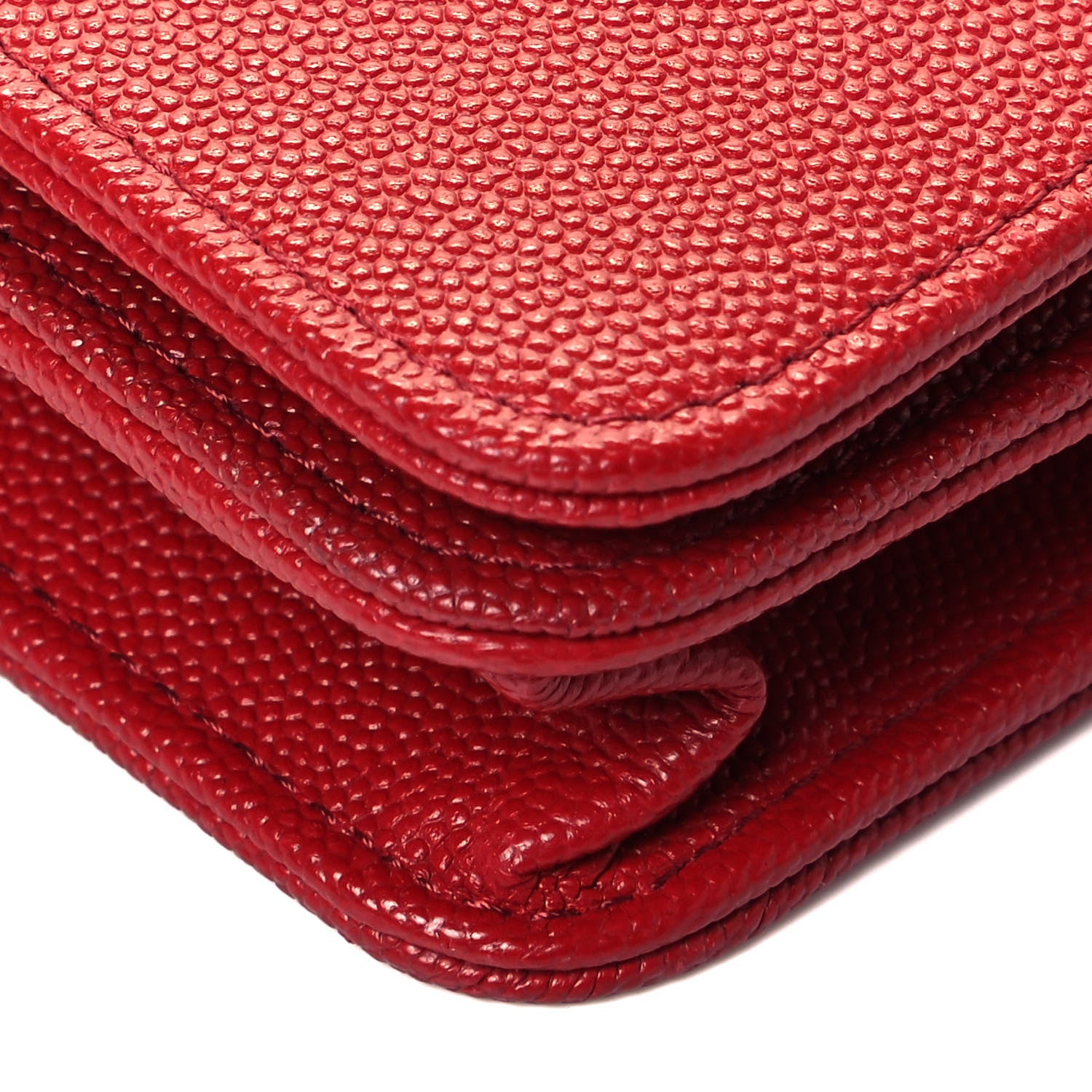 Chanel Caviar Quilted Vintage Mademoiselle Wallet On Chain WOC Red 9 of 10