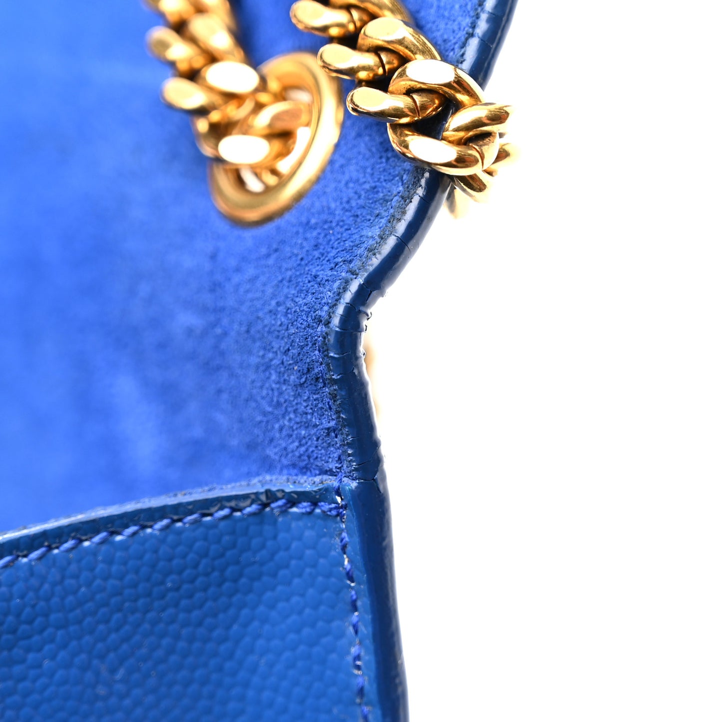 Grain De Poudre Small Classic Monogram Kate Satchel Royal Blue