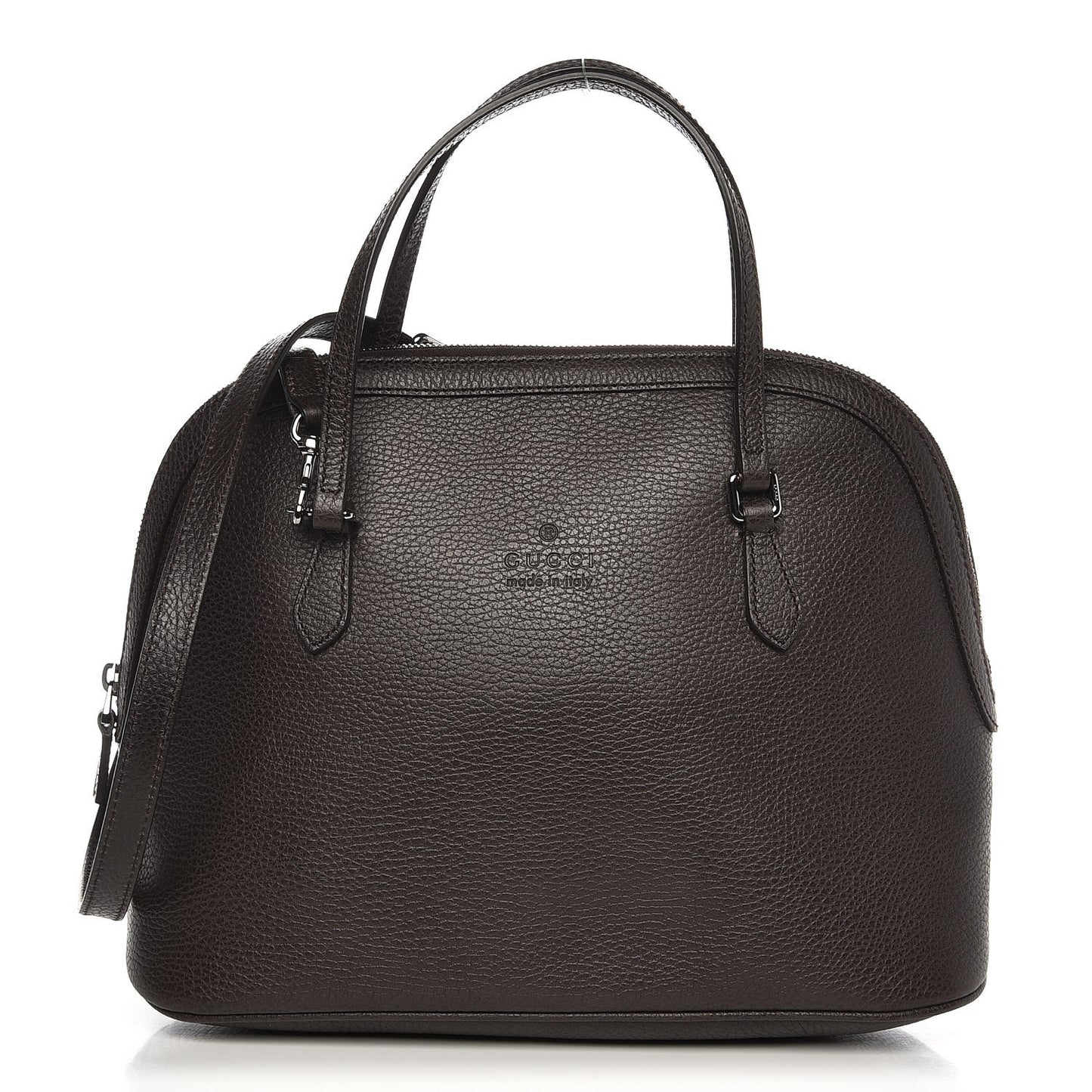 Calfskin Medium Dome Bag Dark Brown