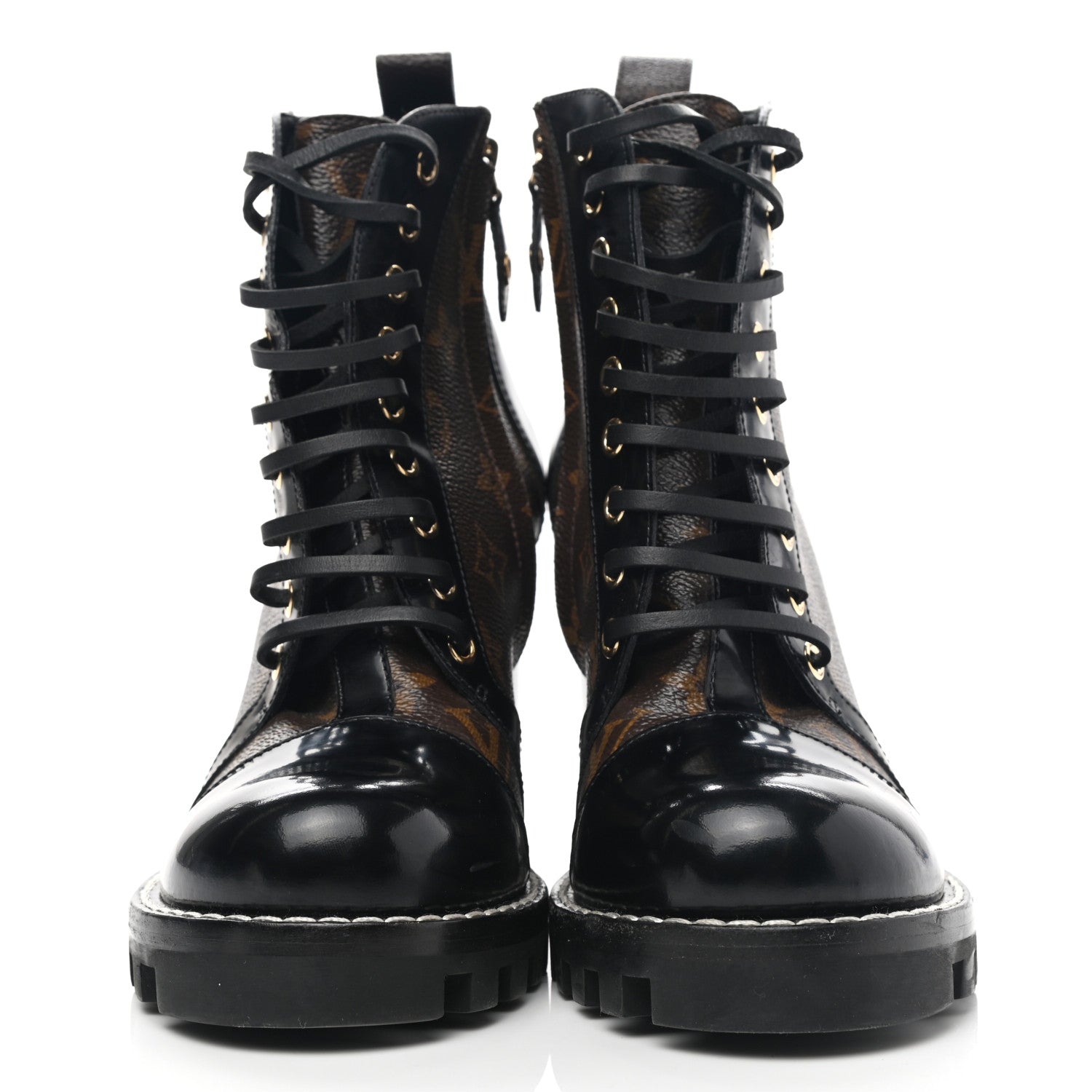 Louis Vuitton Patent Calfskin Monogram Star Trail Ankle Boots 38.5 Black 2 of 10