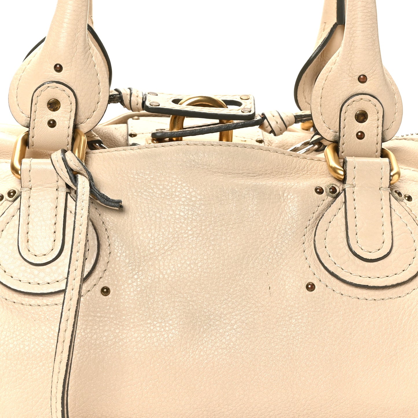 Calfskin Medium Paddington Satchel Ivory