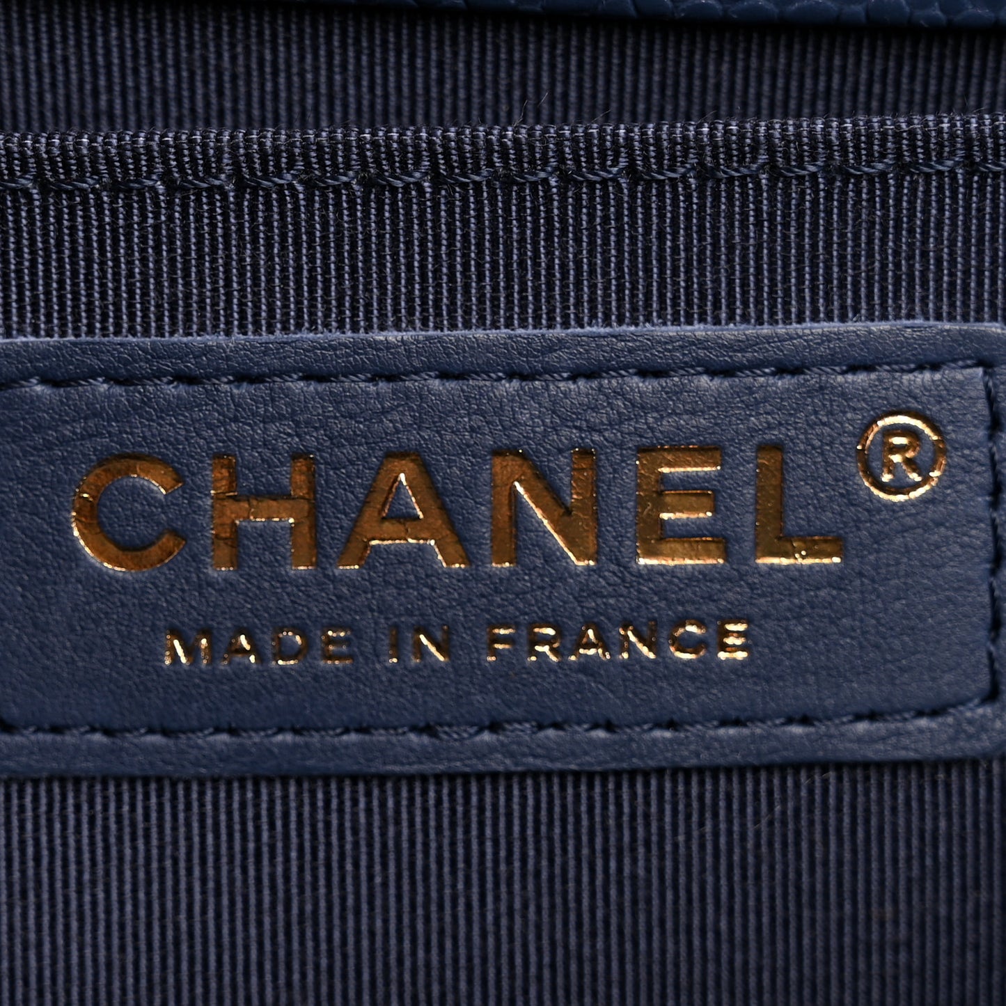 Caviar Quilted Medium Boy Flap Dark Blue