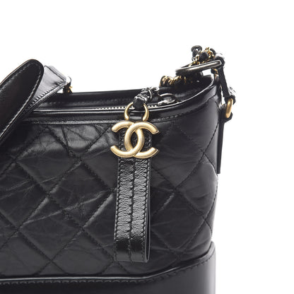 Chanel Aged Calfskin Quilted Small Gabrielle Hobo Black 8 of 11