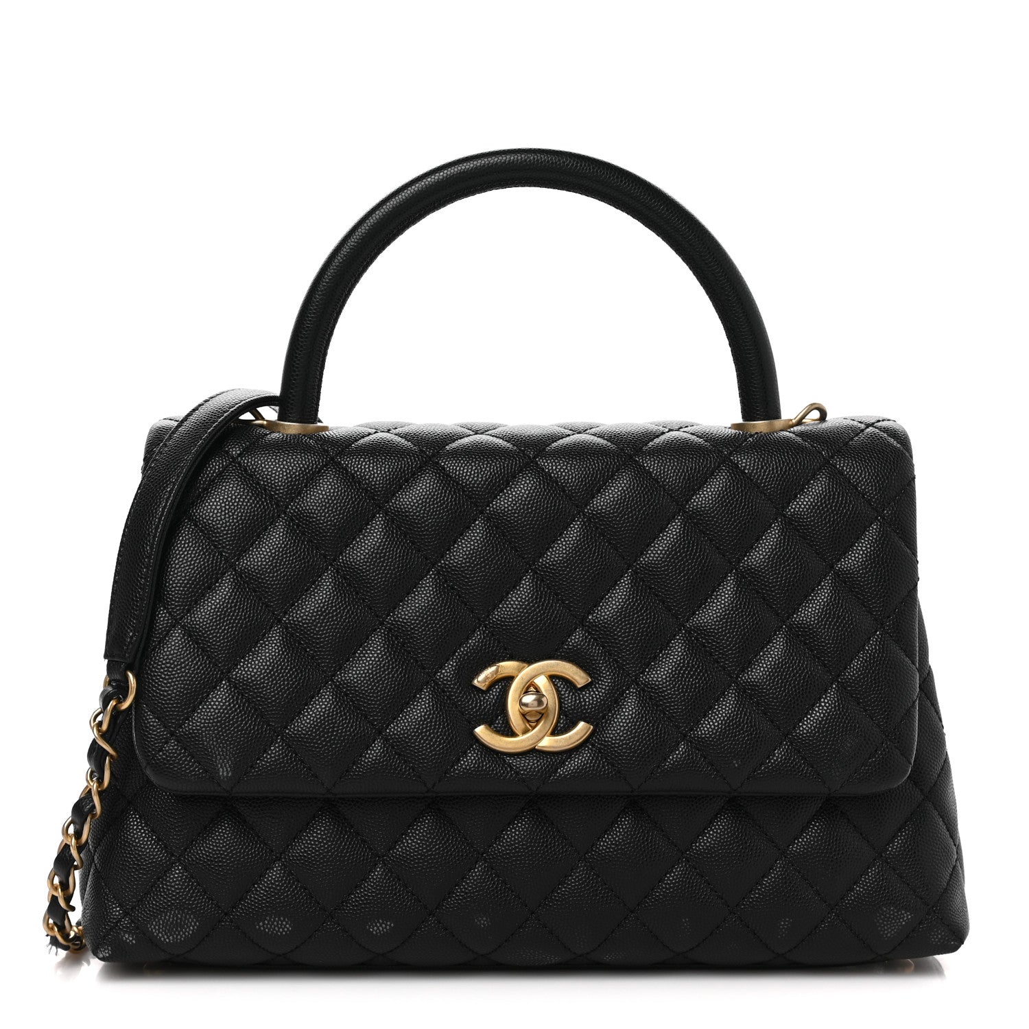 Chanel Caviar Quilted Small Coco Handle Flap Black 1 of 12