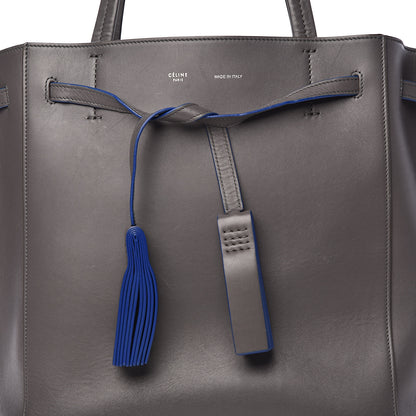 Celine Smooth Calfskin Small Tassel Cabas Phantom Gray Blue 10 of 18