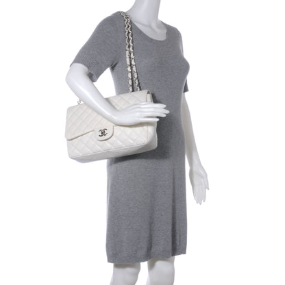 Chanel Caviar Jumbo Single Flap White 2 of 9