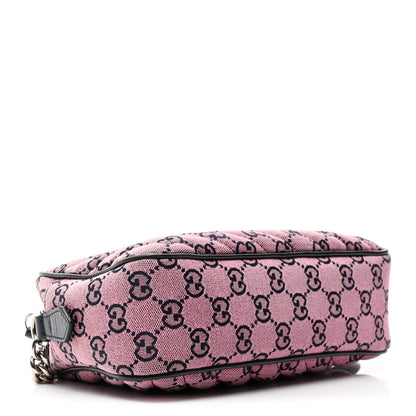 Gucci Monogram Multicolor Matelasse Diagonal Small GG Marmont Chain Shoulder Bag Pink Blue 4 of 10