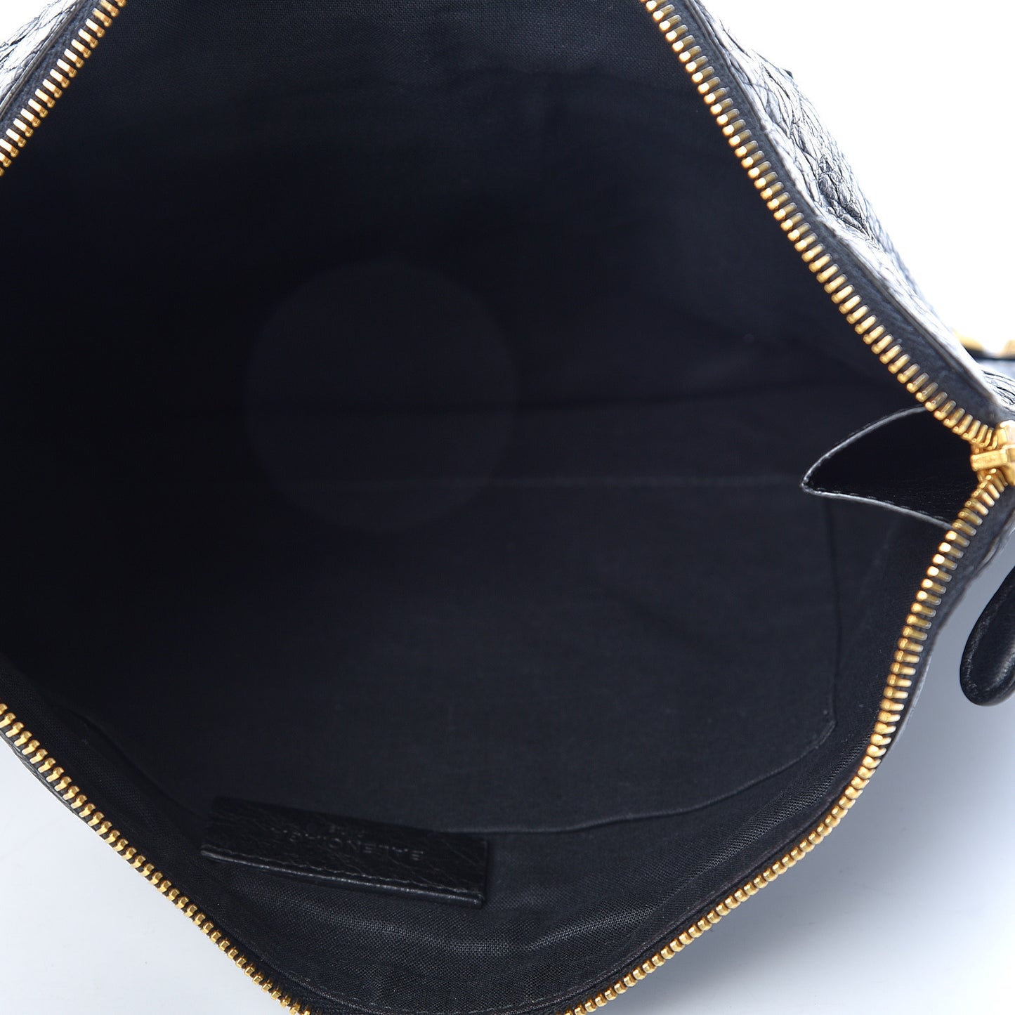 Agneau Giant 12 Gold Hardware Pouch Clutch Black