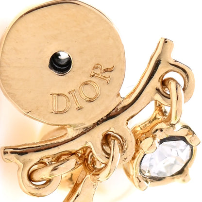 Christian Dior Pearl Crystal Dio(r)evolution Earrings Aged Gold 4 of 5