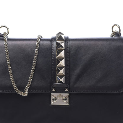 Valentino Garavani Vitello Medium Glam Lock Rockstud Flap Black 10 of 12