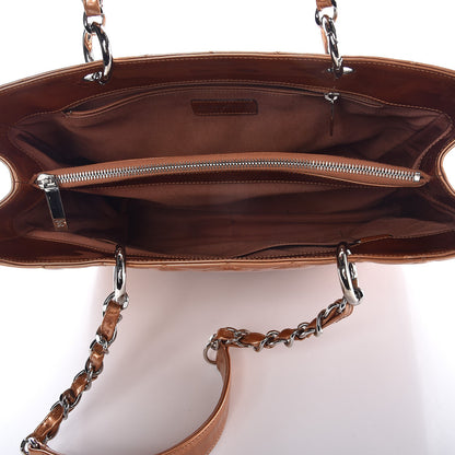Chanel Metallic Patent Quilted Grand Shopping Tote GST Bronze 5 of 12