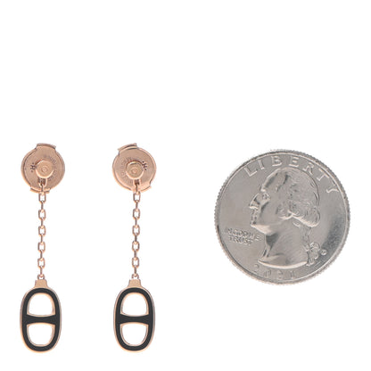 Hermes Rose Gold Lacquered Farandole Drop Earrings Black 2 of 4