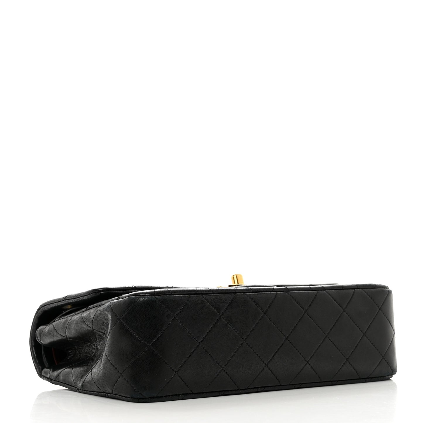 Lambskin Quilted Small Double Flap Black