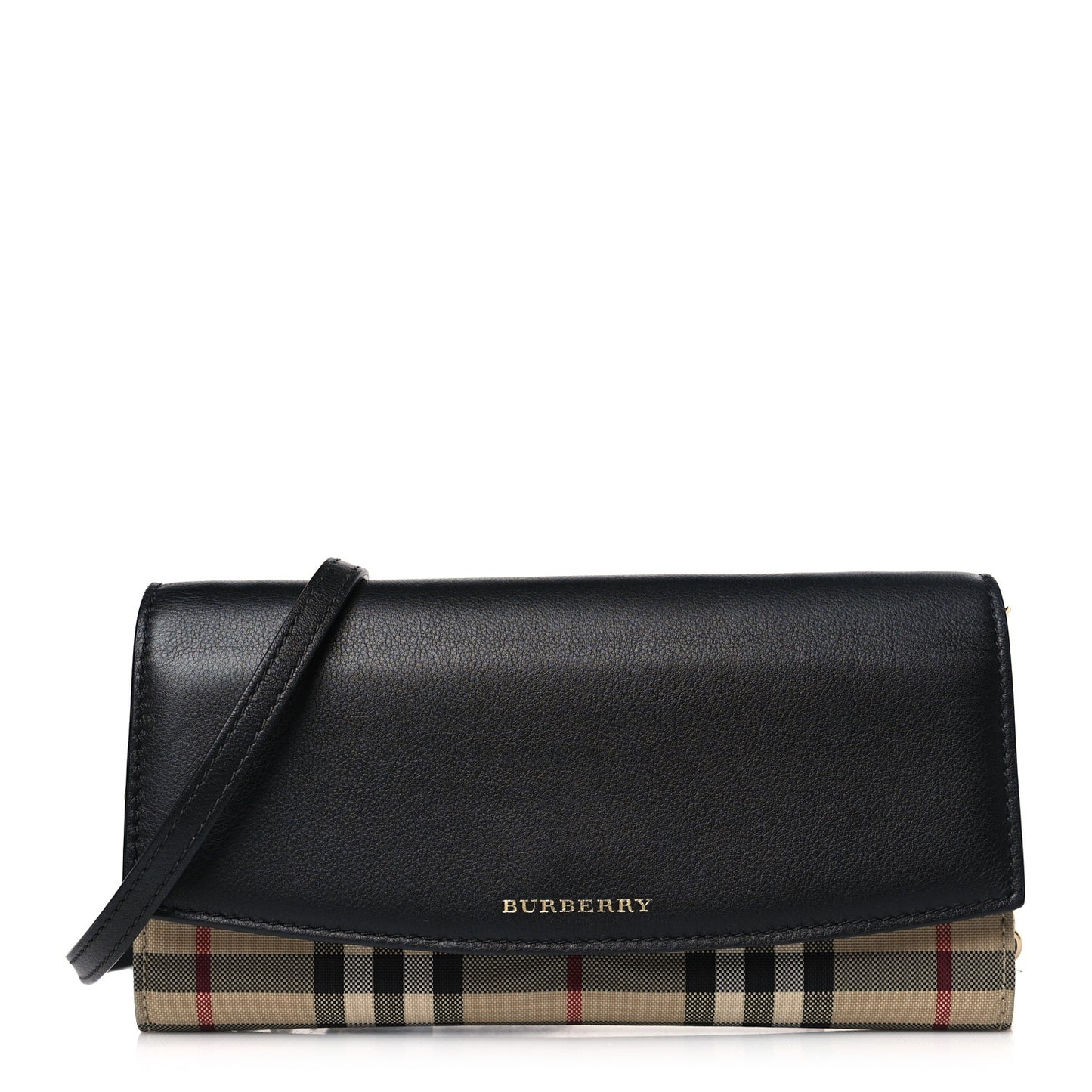 Calfskin House Check Henley Wallet On Chain Black