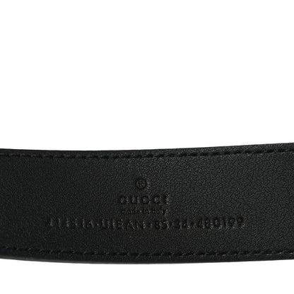 Gucci GG Supreme Monogram Bee Multicolor Appia Calfskin 30mm Belt 85 34 Black 4 of 7
