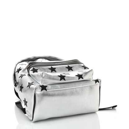 Saint Laurent Metallic Buffalo Star Hunting Backpack Silver Black 4 of 10