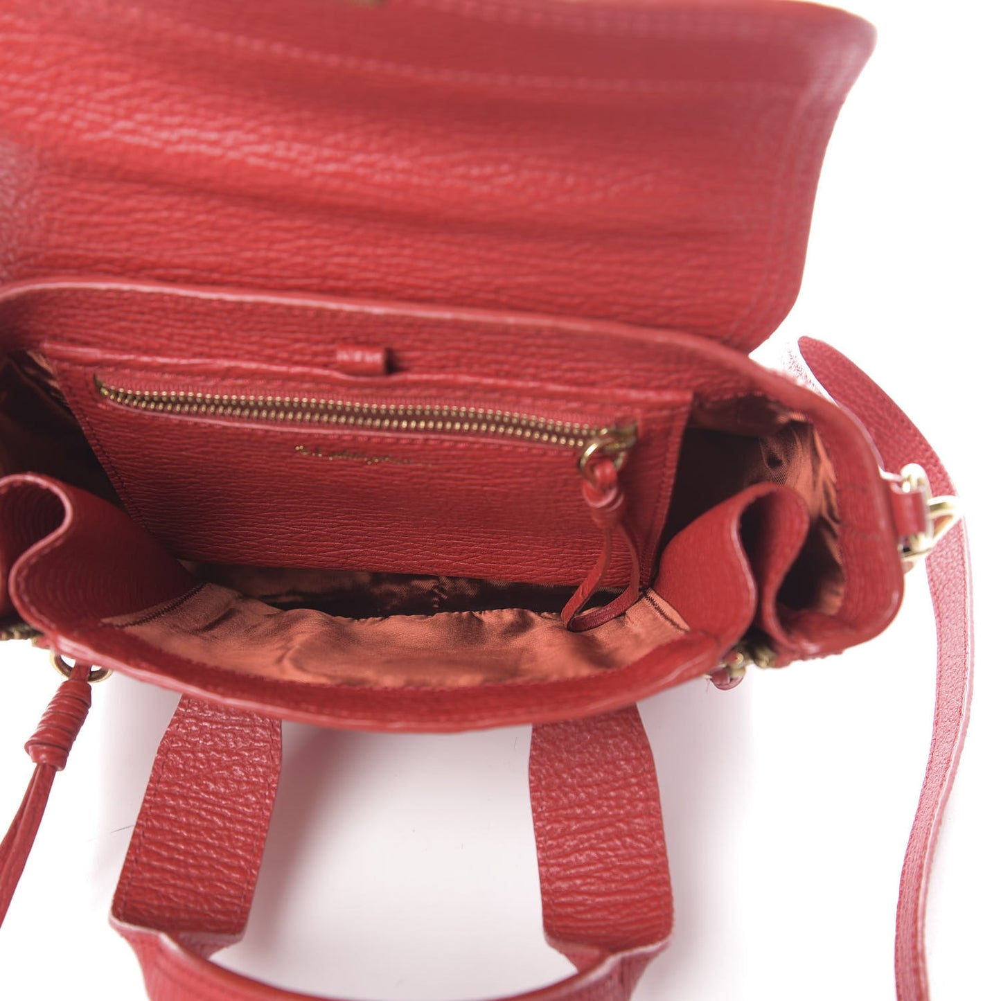 3.1 Textured Calfskin Mini Pashli Satchel Red