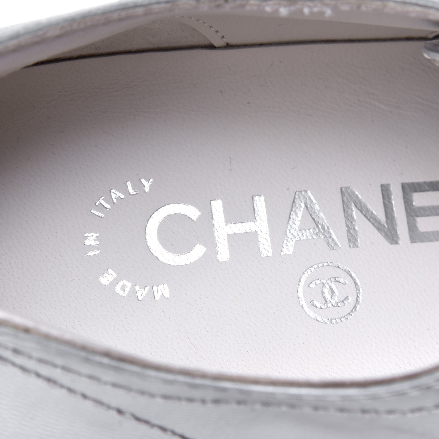 Chanel Metallic Fantasy Calfskin PVC Lace Up Loafers 40 Silver 6 of 6