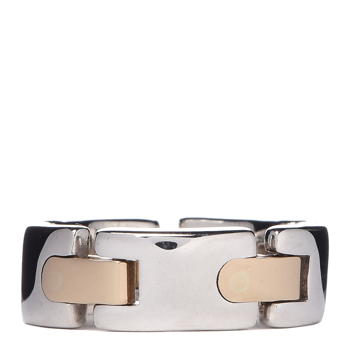 Sterling Silver 18K Yellow Gold Link Ring 53 6.5