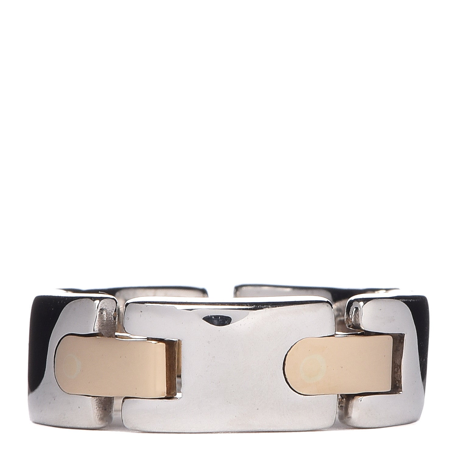 Tiffany Sterling Silver 18K Yellow Gold Link Ring 53 6.5 1 of 4