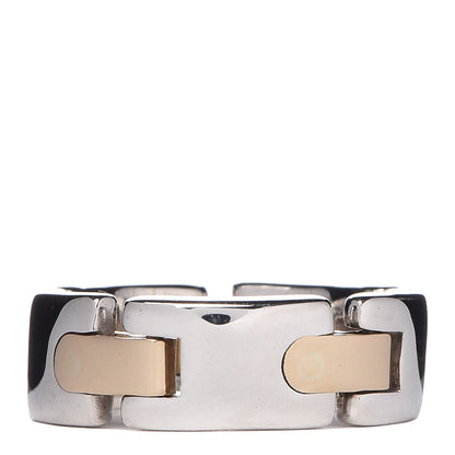 Tiffany Sterling Silver 18K Yellow Gold Link Ring 53 6.5 1 of 4