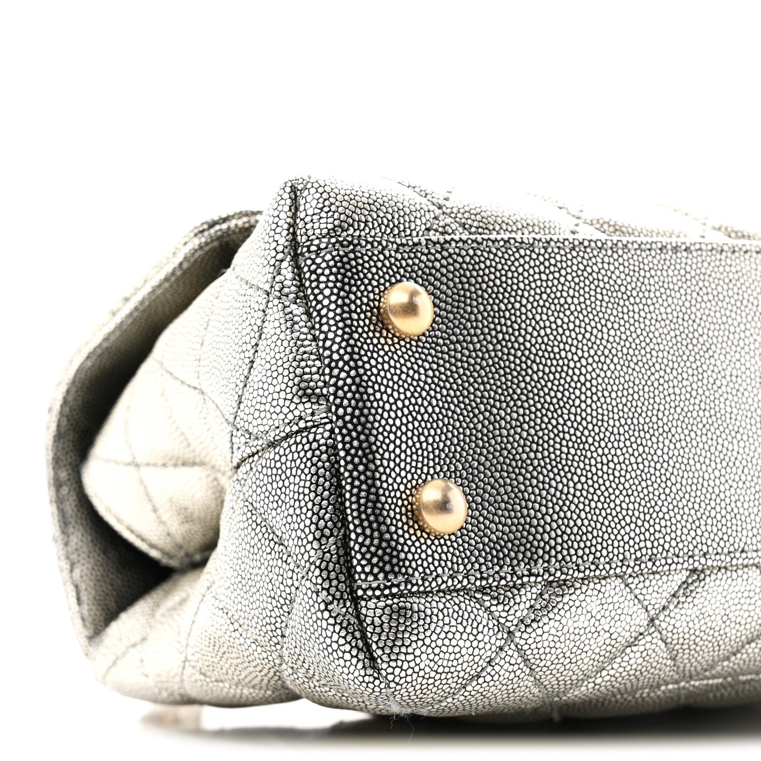 Chanel Metallic Caviar Quilted Mini Coco Handle Flap Silver 10 of 12