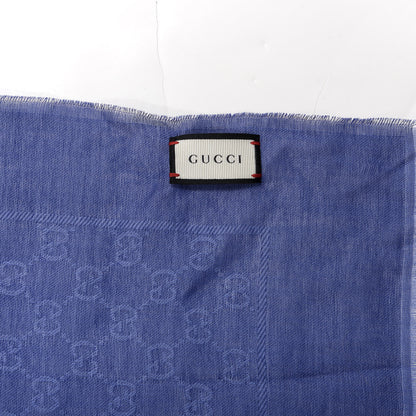 Gucci Cotton GG Monogram Summer Sten Fringe Scarf Periwinkle 3 of 4