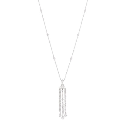 Tiffany Platinum Diamond Jazz Triple Bar Drop Pendant Necklace 1 of 6