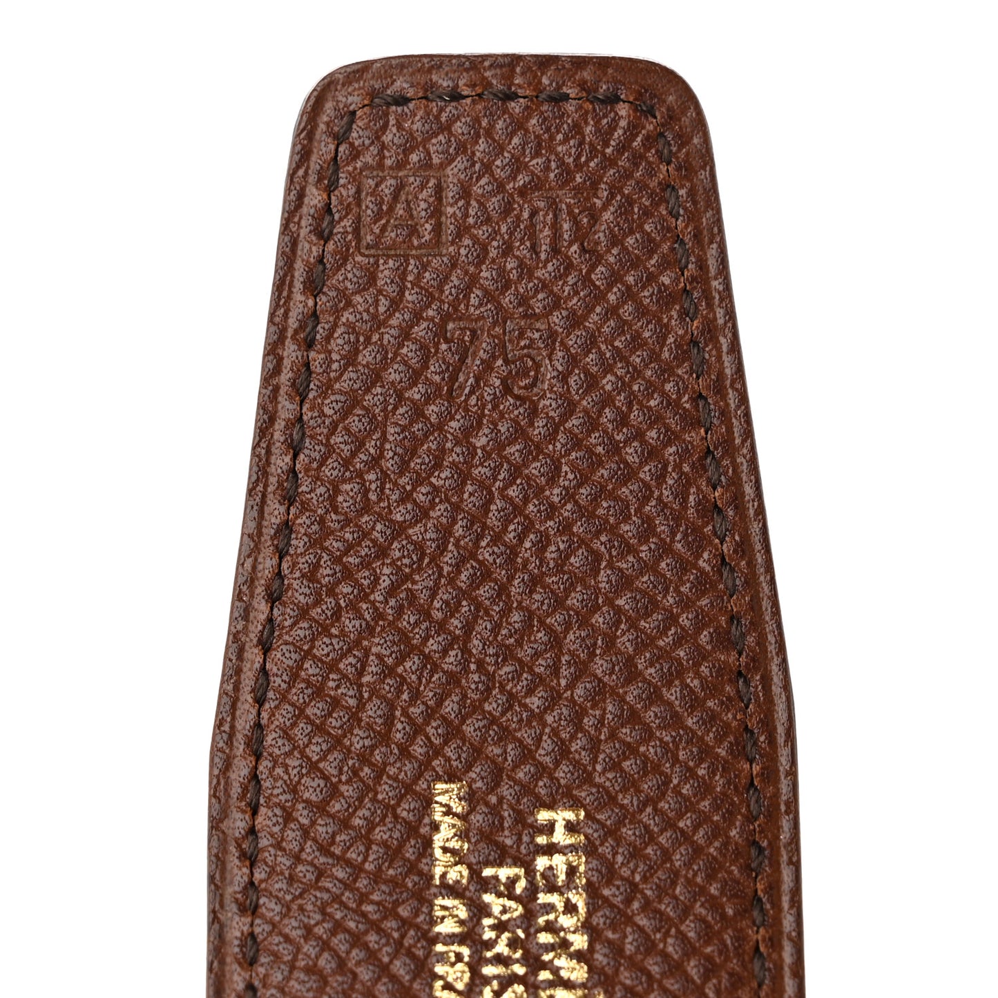Box Courchevel Belt Strap 75 30 Black Noisette