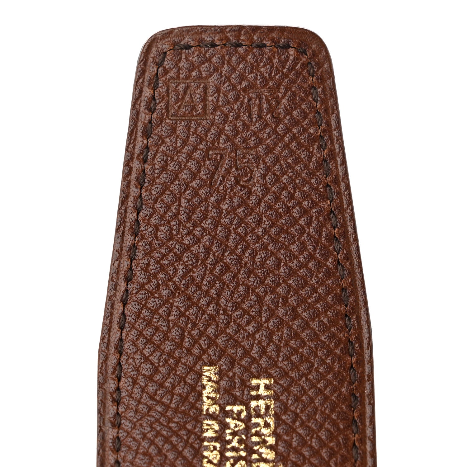 Hermes Box Courchevel Belt Strap 75 30 Black Noisette 6 of 8