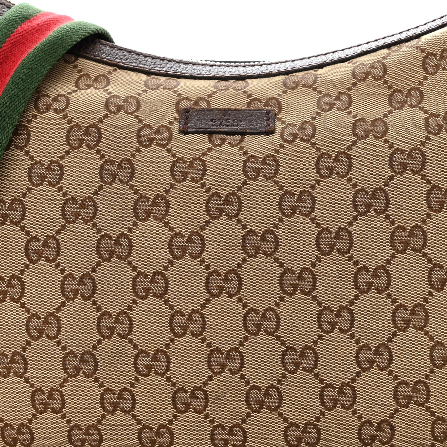 Monogram Web Medium Flat Messenger Bag Brown