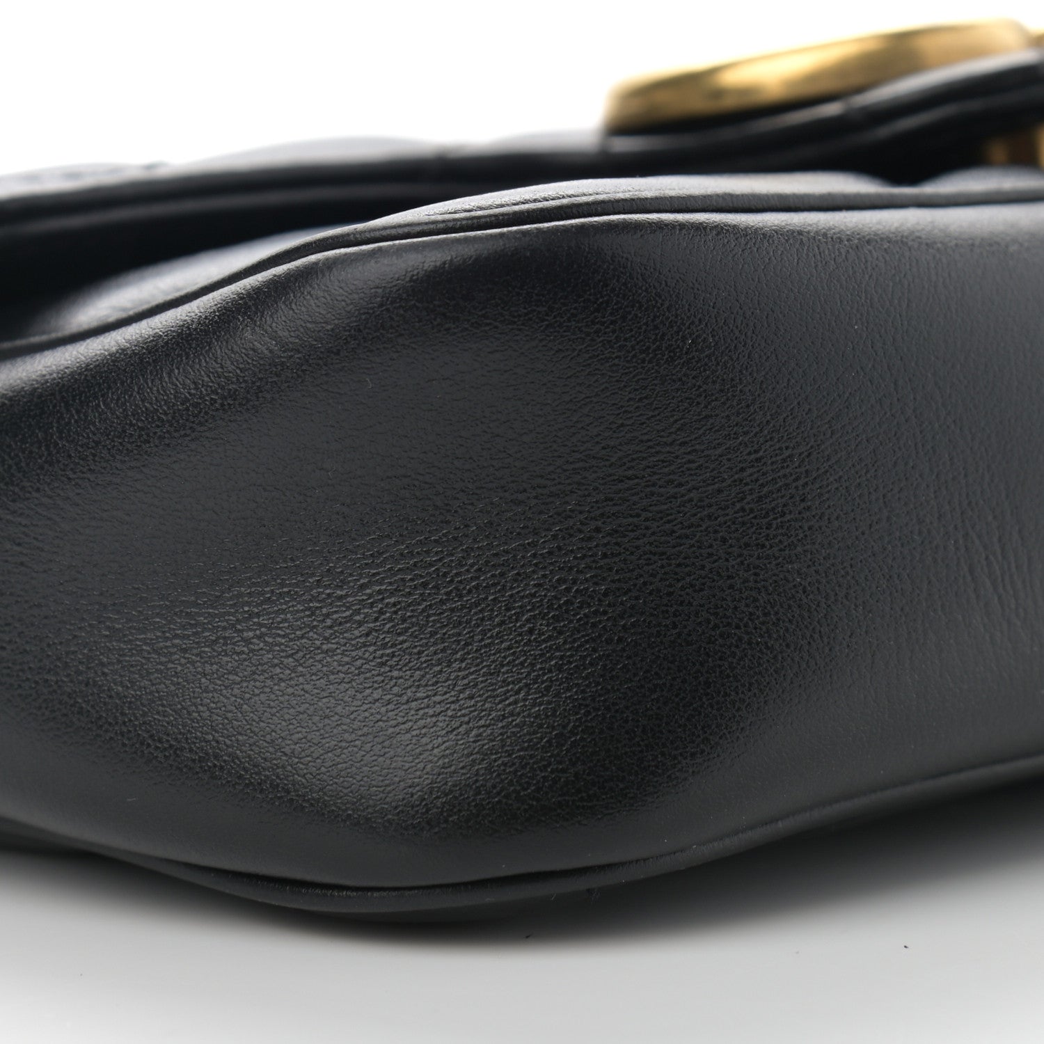 Gucci Calfskin Matelasse Super Mini GG Marmont Shoulder Bag Black 5 of 15