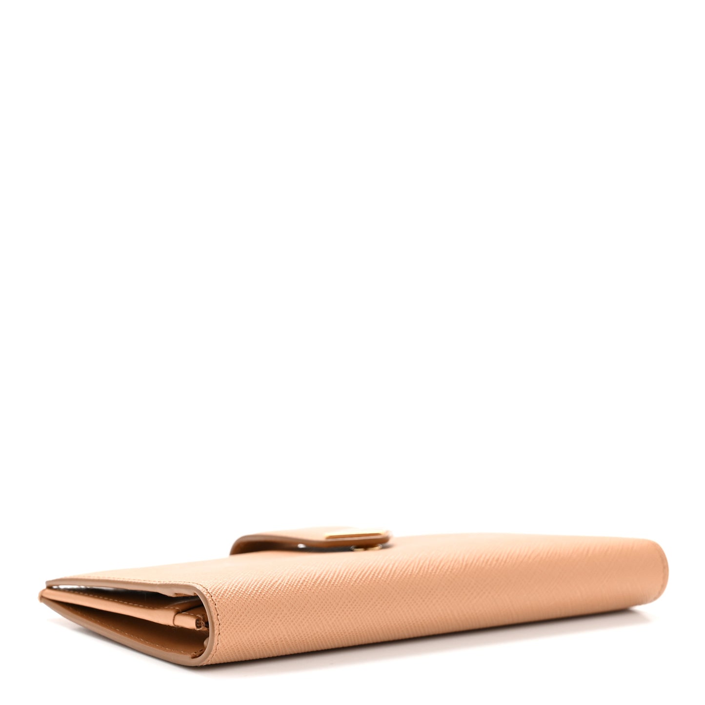 Saffiano Calfskin Large Triangle Continental Wallet Naturale