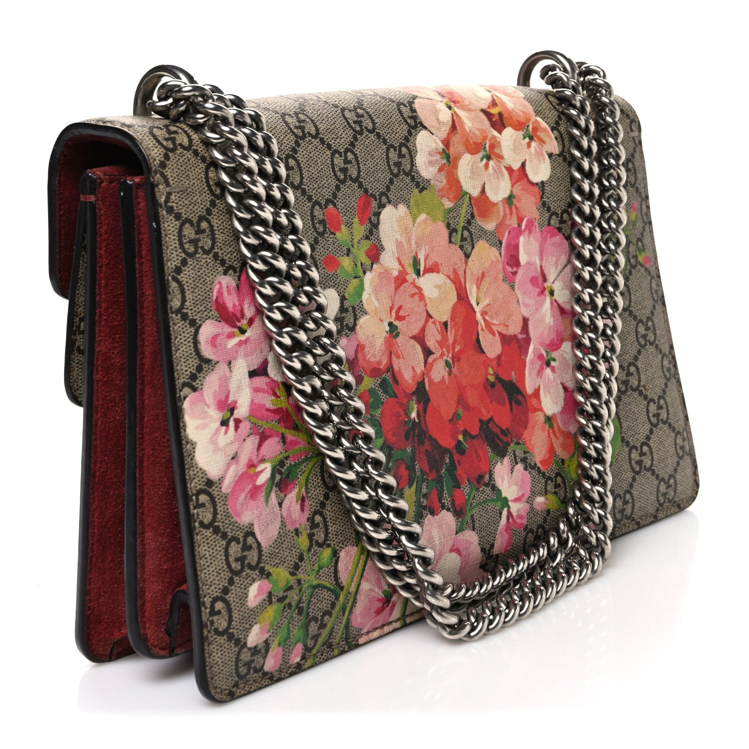 Gucci GG Supreme Monogram Blooms Small Dionysus Shoulder Bag Beige Multicolor Dry Rose 3 of 11