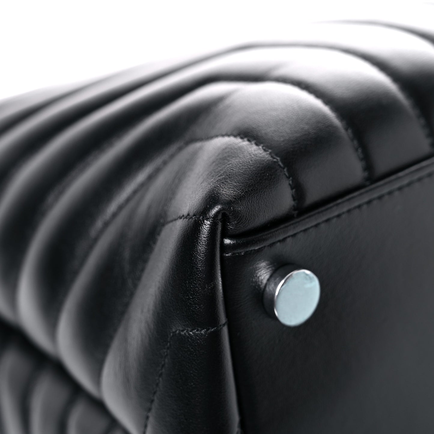 Calfskin Y Quilted Monogram Large Loulou Chain Satchel Black